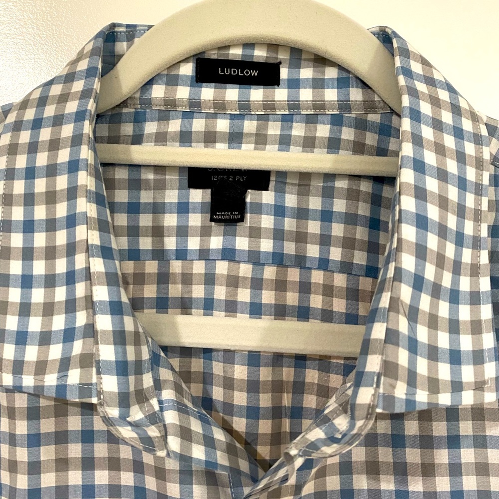 J. Crew Men Ludlow Checkered Dress Shirt Size XL